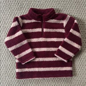 GYMBOREE Quarter zip jacket coat size XS 3T 4T maroon tan fleece coat warm